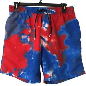 Tommy Hilfiger XL Mesh Swim Trunks Red White & Blue Elastic With Drawstring